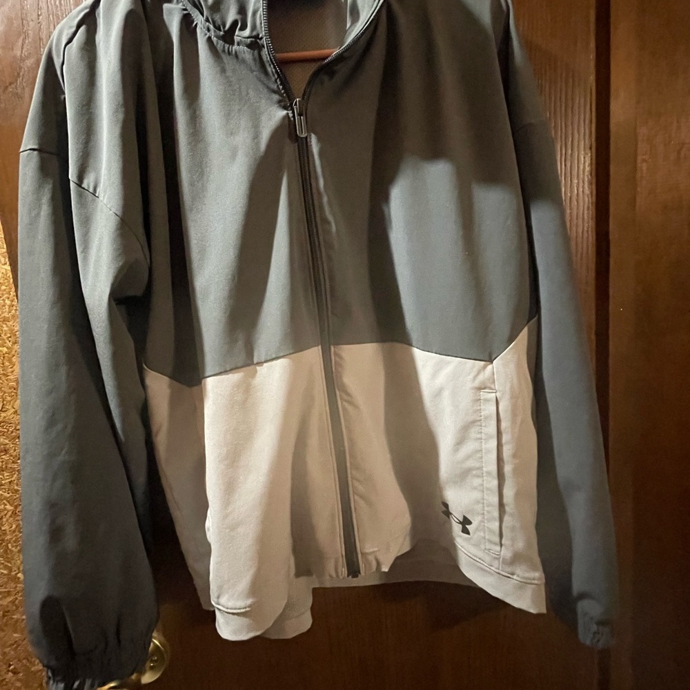 Under Armour Black and Gray Windbreaker Lightweight Jacket
